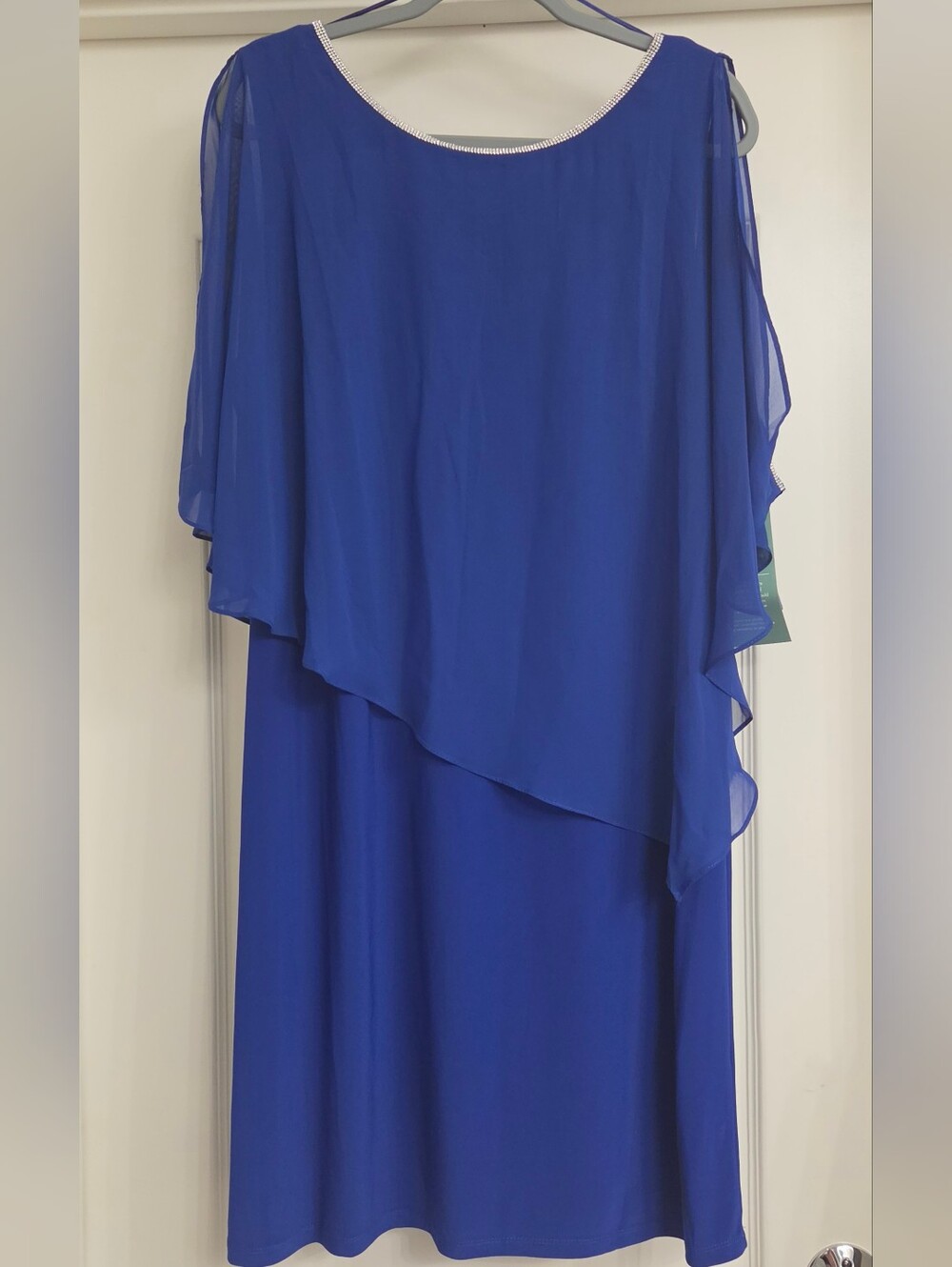 MSK Royal Blue Layered Chiffon Maxi Dress